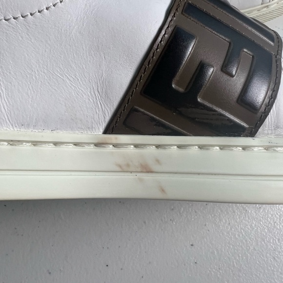 Fendi Roma White & Brown Buckle Sneakers - Picture 17 of 17